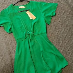 Green flutter dress!